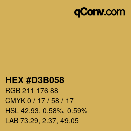 Color code: HEX #D3B058 | qconv.com