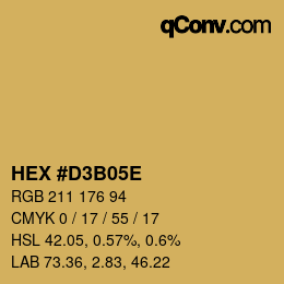 Color code: HEX #D3B05E | qconv.com