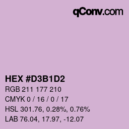 Farbcode: HEX #D3B1D2 | qconv.com