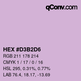 Color code: HEX #D3B2D6 | qconv.com