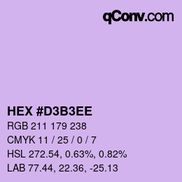 Farbcode: HEX #D3B3EE | qconv.com