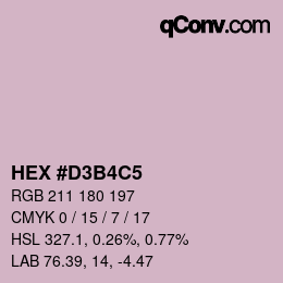 カラーコード: HEX #D3B4C5 | qconv.com