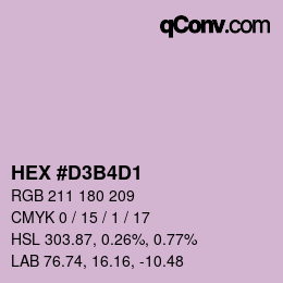 Color code: HEX #D3B4D1 | qconv.com