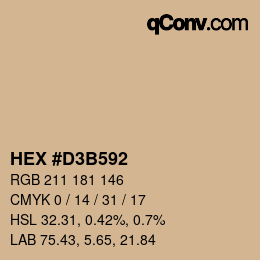 颜色代码: HEX #D3B592 | qconv.com