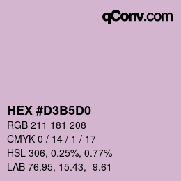 Color code: HEX #D3B5D0 | qconv.com