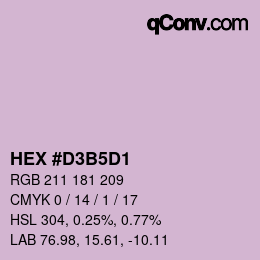 Color code: HEX #D3B5D1 | qconv.com