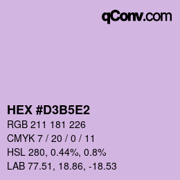 Color code: HEX #D3B5E2 | qconv.com