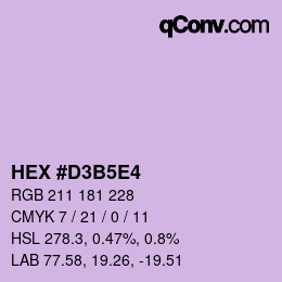 Color code: HEX #D3B5E4 | qconv.com