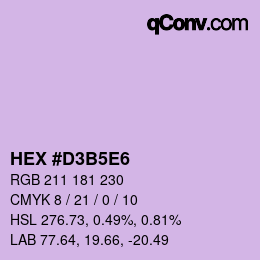 Color code: HEX #D3B5E6 | qconv.com