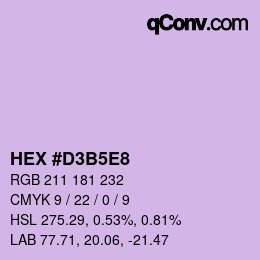 カラーコード: HEX #D3B5E8 | qconv.com