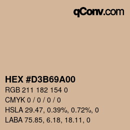 Color code: HEX #D3B69A00 | qconv.com