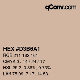 Farbcode: HEX #D3B6A1 | qconv.com
