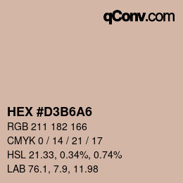 Farbcode: HEX #D3B6A6 | qconv.com