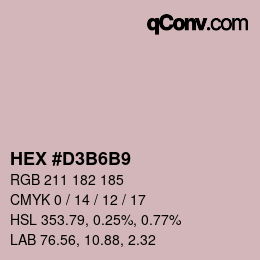 カラーコード: HEX #D3B6B9 | qconv.com