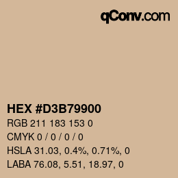Color code: HEX #D3B79900 | qconv.com