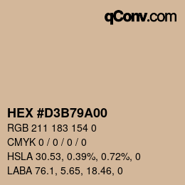 Color code: HEX #D3B79A00 | qconv.com