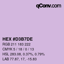 Color code: HEX #D3B7DE | qconv.com