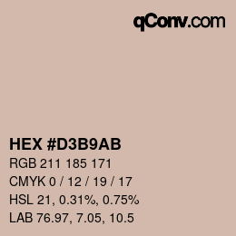 Color code: HEX #D3B9AB | qconv.com