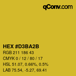 カラーコード: HEX #D3BA2B | qconv.com