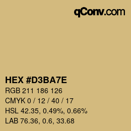 Color code: HEX #D3BA7E | qconv.com