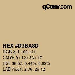 Color code: HEX #D3BA8D | qconv.com