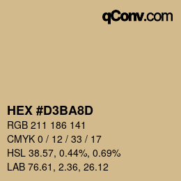 Color code: HEX #D3BA8D | qconv.com