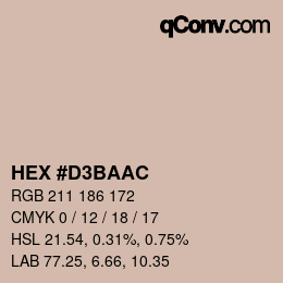 Color code: HEX #D3BAAC | qconv.com