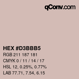 Color code: HEX #D3BBB5 | qconv.com