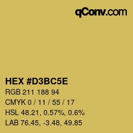 Código de color: HEX #D3BC5E | qconv.com