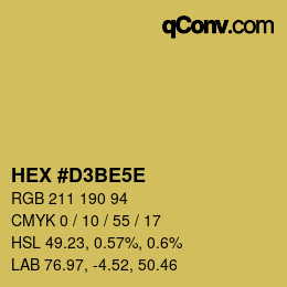 カラーコード: HEX #D3BE5E | qconv.com