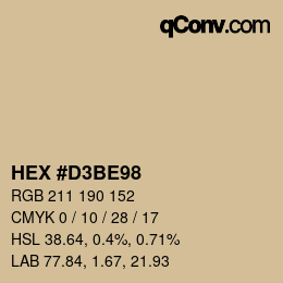 颜色代码: HEX #D3BE98 | qconv.com
