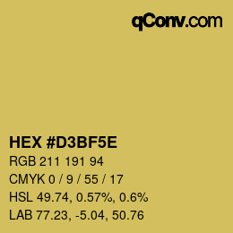 Código de color: HEX #D3BF5E | qconv.com