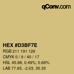 Color code: HEX #D3BF7E | qconv.com
