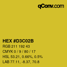 Color code: HEX #D3C02B | qconv.com