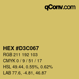 Color code: HEX #D3C067 | qconv.com