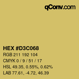 Color code: HEX #D3C068 | qconv.com