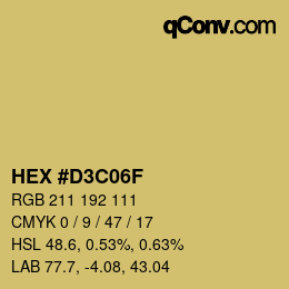 Color code: HEX #D3C06F | qconv.com