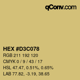 Color code: HEX #D3C078 | qconv.com
