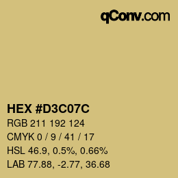Color code: HEX #D3C07C | qconv.com