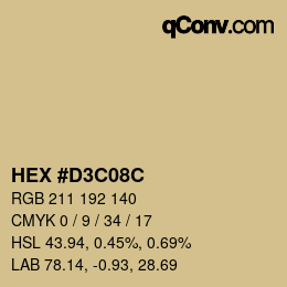 Color code: HEX #D3C08C | qconv.com