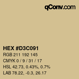 Color code: HEX #D3C091 | qconv.com