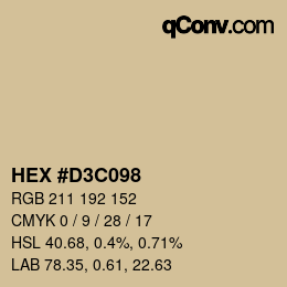 Color code: HEX #D3C098 | qconv.com