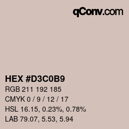 Color code: HEX #D3C0B9 | qconv.com