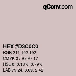カラーコード: HEX #D3C0C0 | qconv.com