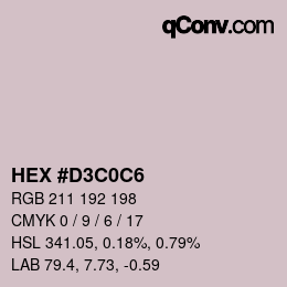 Color code: HEX #D3C0C6 | qconv.com