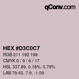 Color code: HEX #D3C0C7 | qconv.com