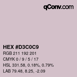 Color code: HEX #D3C0C9 | qconv.com