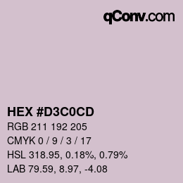 Color code: HEX #D3C0CD | qconv.com