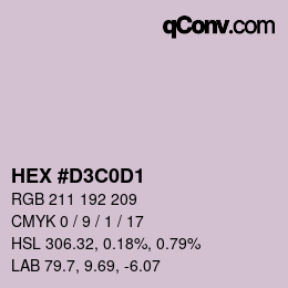 Color code: HEX #D3C0D1 | qconv.com