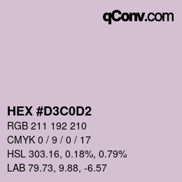 Color code: HEX #D3C0D2 | qconv.com